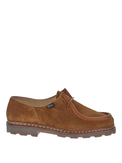 Paraboot Lace-up Shoes With Round Toe And Stitch Detailing In Brown