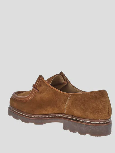 Paraboot Lace-up Shoes With Round Toe And Stitch Detailing In Brown