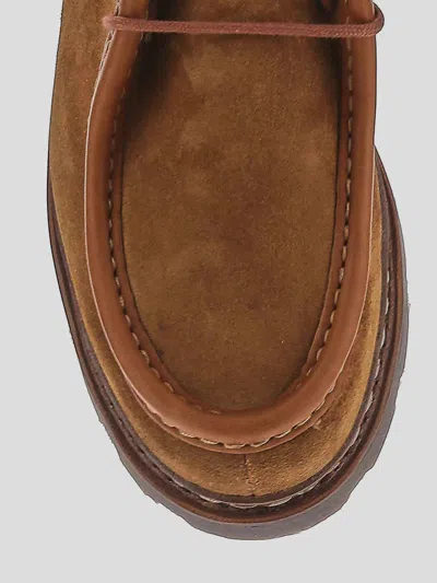 Paraboot Lace-up Shoes With Round Toe And Stitch Detailing In Brown