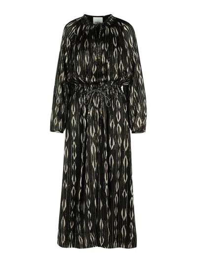 Isabel Marant 'sana' Silk Robe Noire In Black