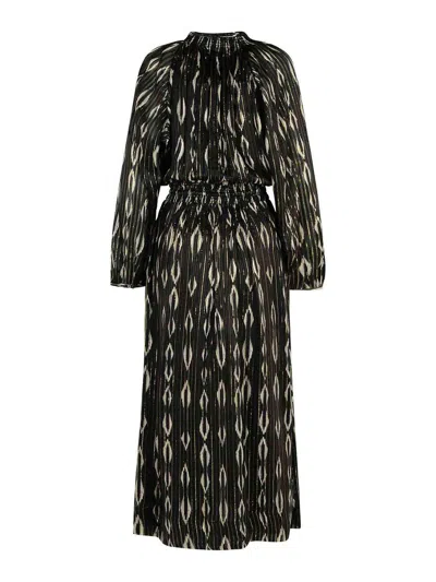 Isabel Marant 'sana' Silk Robe Noire In Black