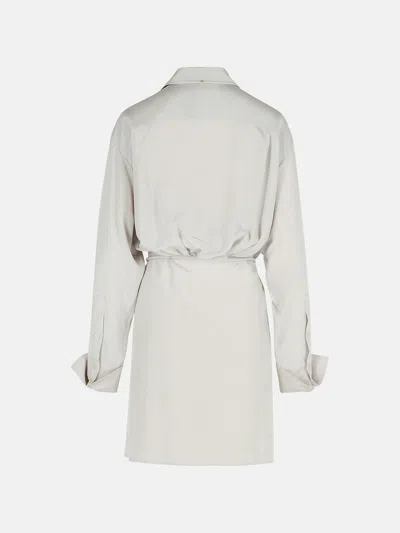 Sportmax Oversized Shirt Dress In Silver