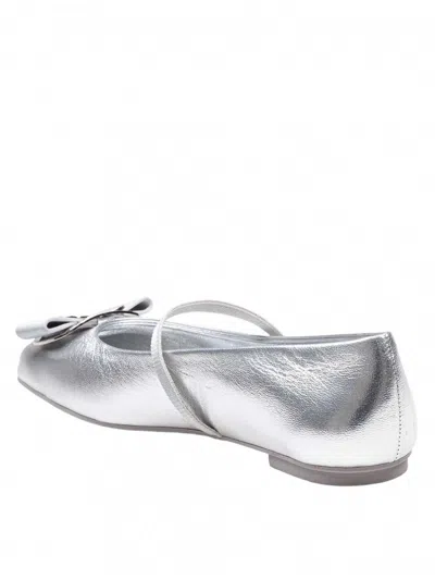 Ferragamo Zina Silver Ballerinas In Silver