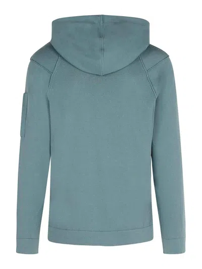 C.p. Company Cotton Sweatshirt Hooded Design Long Sleeves In Light Blue