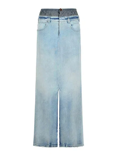 Maison Margiela Women's Denim Skirt In Light Blue