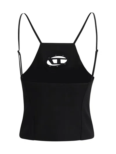 Diesel Black Twill T-wilight Top In Black