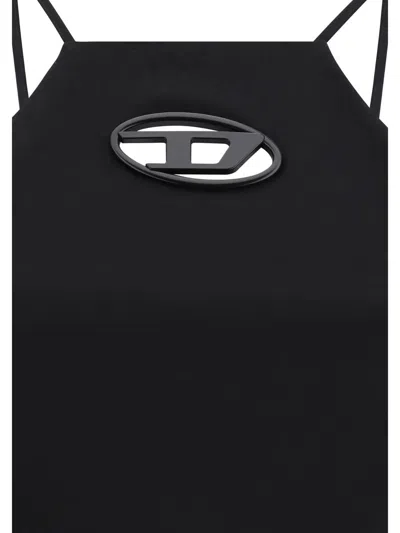 Diesel Black Twill T-wilight Top In Black