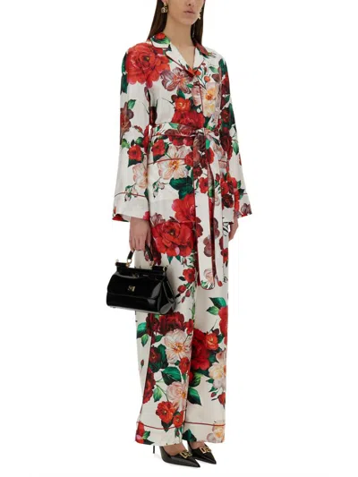 Dolce & Gabbana Floral Print Pyjama Shirt In Multicolour