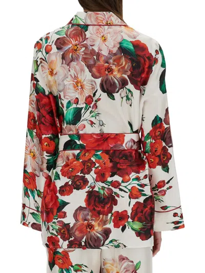 Dolce & Gabbana Floral Print Pyjama Shirt In Multicolour