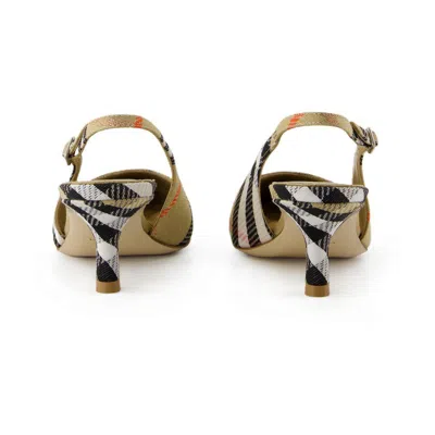 Burberry Slingback Pumps Birdie Check Women In Beige