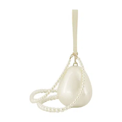 Simone Rocha Micro Crystal-embellished Egg Clutch Bag In White
