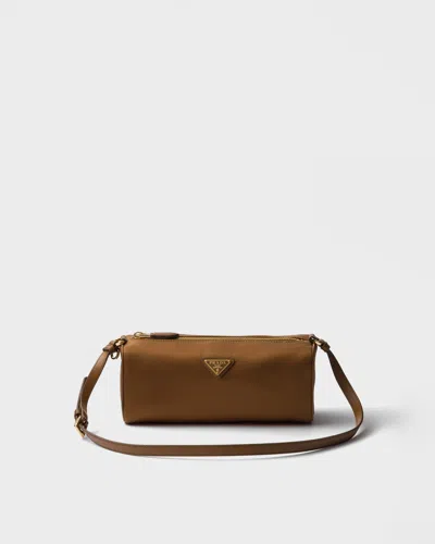 Prada Re-nylon Top-zip Shoulder Bag In Brown