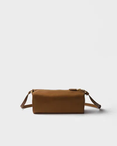 Prada Re-nylon Top-zip Shoulder Bag In Brown