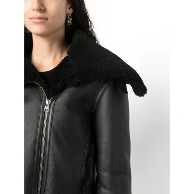 Jw Anderson Shearling-trim Leather Biker Jacket