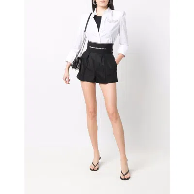 Alexander Wang High Waisted Shorts With Exposed Zipper And Logo Elastic