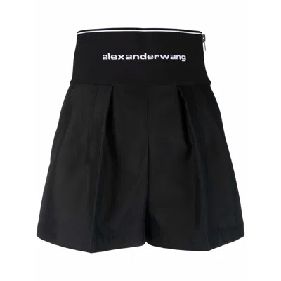 Alexander Wang High Waisted Shorts With Exposed Zipper And Logo Elastic