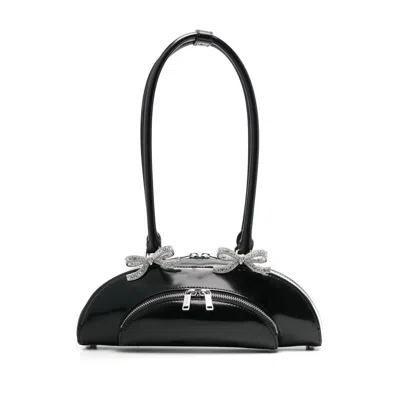 Self-portrait Black Leather Curved Shoulder Bag