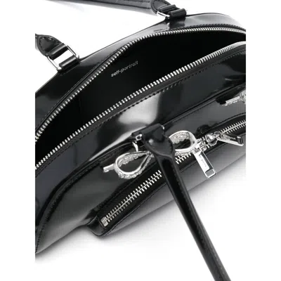 Self-portrait Black Leather Curved Shoulder Bag
