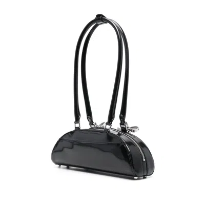 Self-portrait Black Leather Curved Shoulder Bag