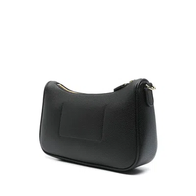 Emporio Armani Structured Black Shoulder Bag With Textured Finish