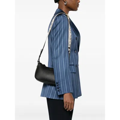 Emporio Armani Structured Black Shoulder Bag With Textured Finish