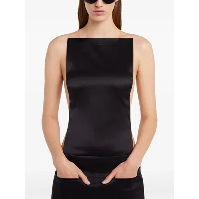 Courrèges Reversed Belt Satin Mini Skirt
