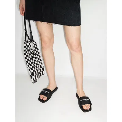 Alexander Wang Padded Logo Pool Slide Sandals Shoes