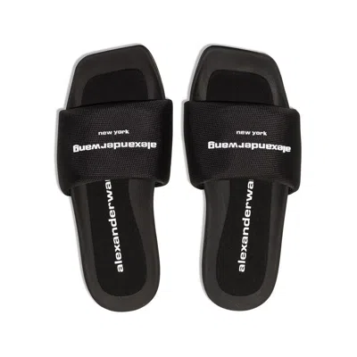 Alexander Wang Padded Logo Pool Slide Sandals Shoes