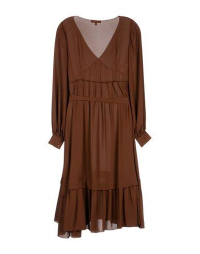 Shop Michael Kors Knee-length Dress In Cocoa