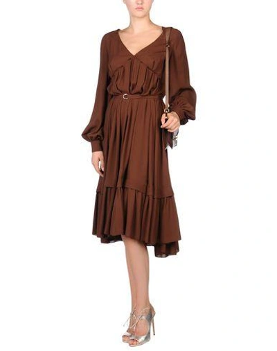 Shop Michael Kors Knee-length Dress In Cocoa