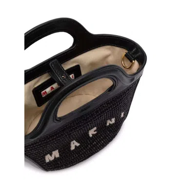 Marni Tropicalia Structured Shoulder Bag With Raffia Panels