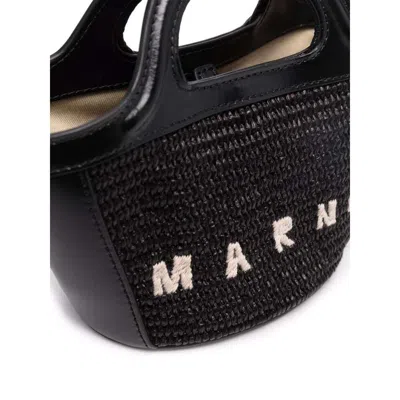 Marni Tropicalia Structured Shoulder Bag With Raffia Panels