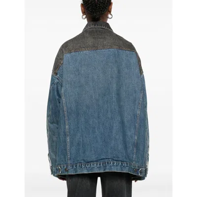 R13 Lacey Trucker Jacket Dawson Indigo Color Block