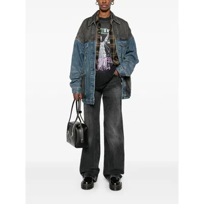R13 Lacey Trucker Jacket Dawson Indigo Color Block
