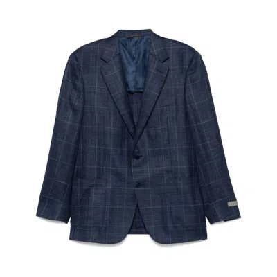 Canali Grid-pattern Blazer