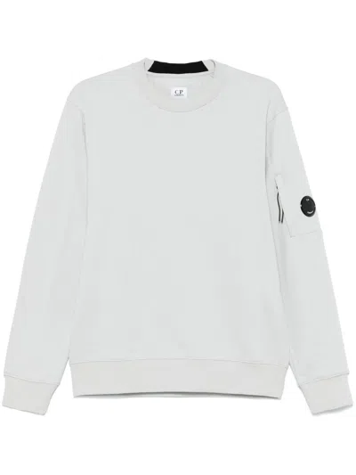 C.p. Company Logo Crew Neck Sweatshirt With Sleeve Zip Pocket