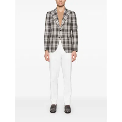 Tagliatore Brown  White Jackets