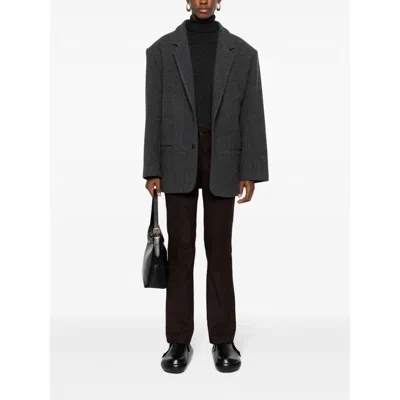 Theory Flared Leather Trousers