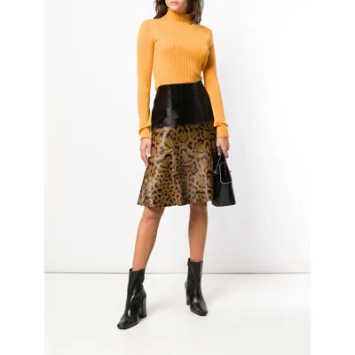Ferragamo Animal Print Midi Skirt