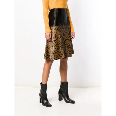 Ferragamo Animal Print Midi Skirt