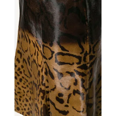 Ferragamo Animal Print Midi Skirt
