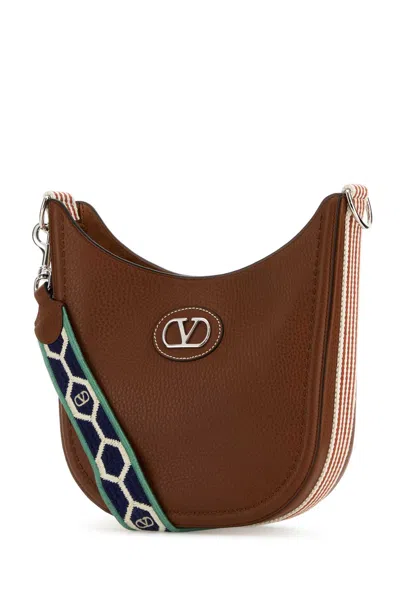 Valentino Caramel Leather Vlogo Signature Shoulder Bag