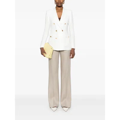Tagliatore Double-breasted White Jacket With Gold-tone Buttons