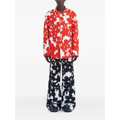 Marni Cotton Jacket With Collared Neck And Floral Pattern