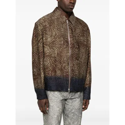 Dries Van Noten Blazer Patterned Multiple Pockets