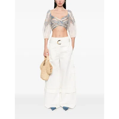 Zimmermann Illuminate Wide-leg Cotton Cargo Trousers