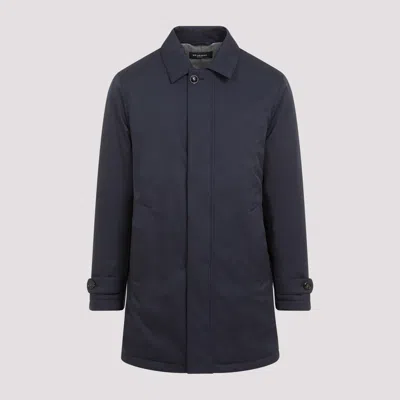Kiton Single-breasted Coat In Blue