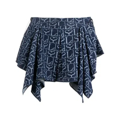 Ludovic De Saint Sernin Monogram-pattern Asymmetric Miniskirt