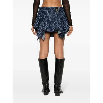 Ludovic De Saint Sernin Monogram-pattern Asymmetric Miniskirt