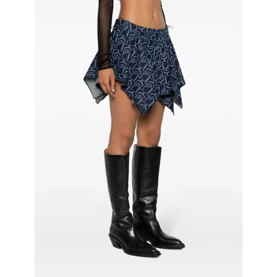 Ludovic De Saint Sernin Monogram-pattern Asymmetric Miniskirt